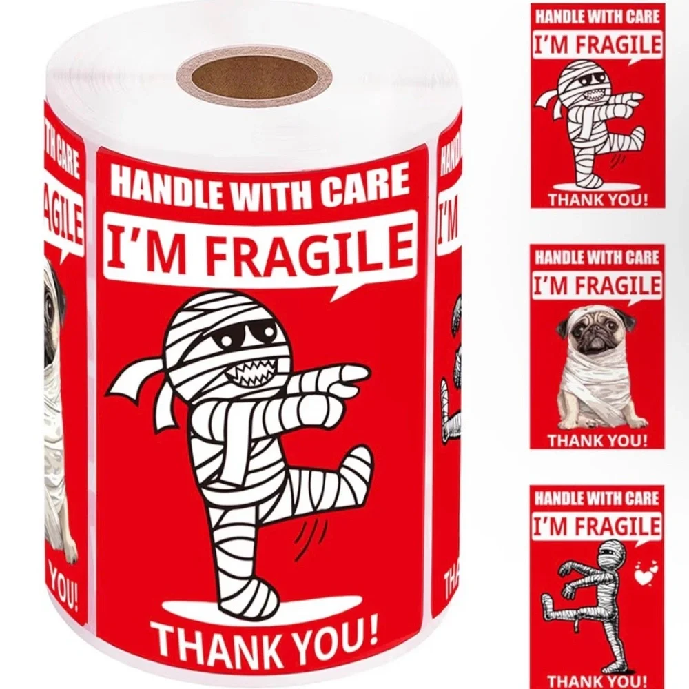🎃 Handle With Care “I’m Fragile” Halloween Stickers Roll